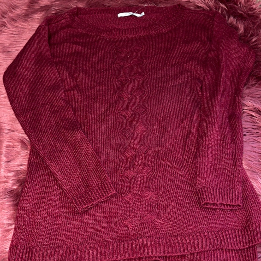NWOT! JustFab Burgundy Tunic Sweater